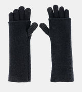 Black knitted gloves