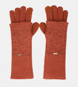 Red knitted gloves