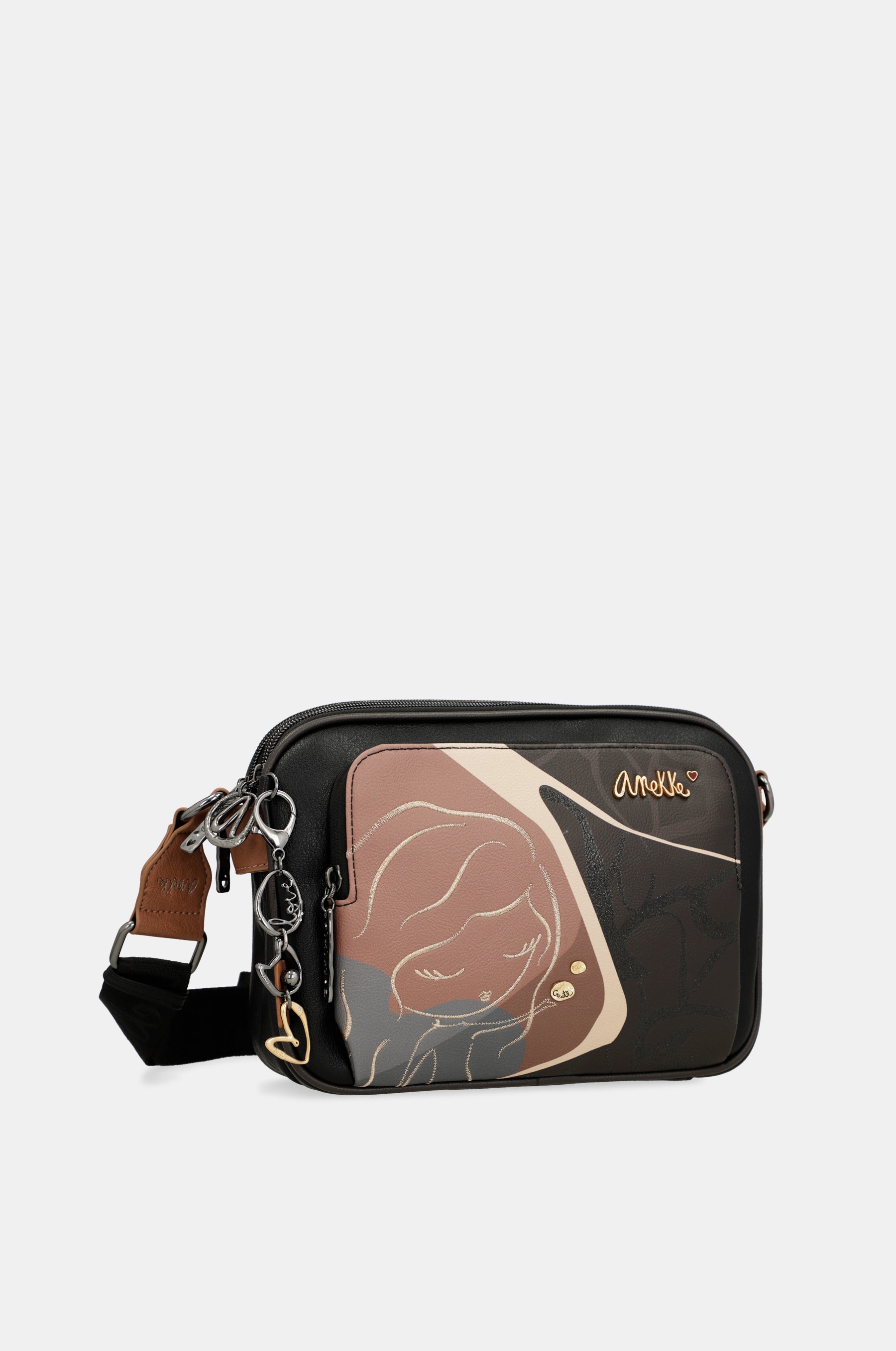 Heartbeat 3-compartment crossbody bag