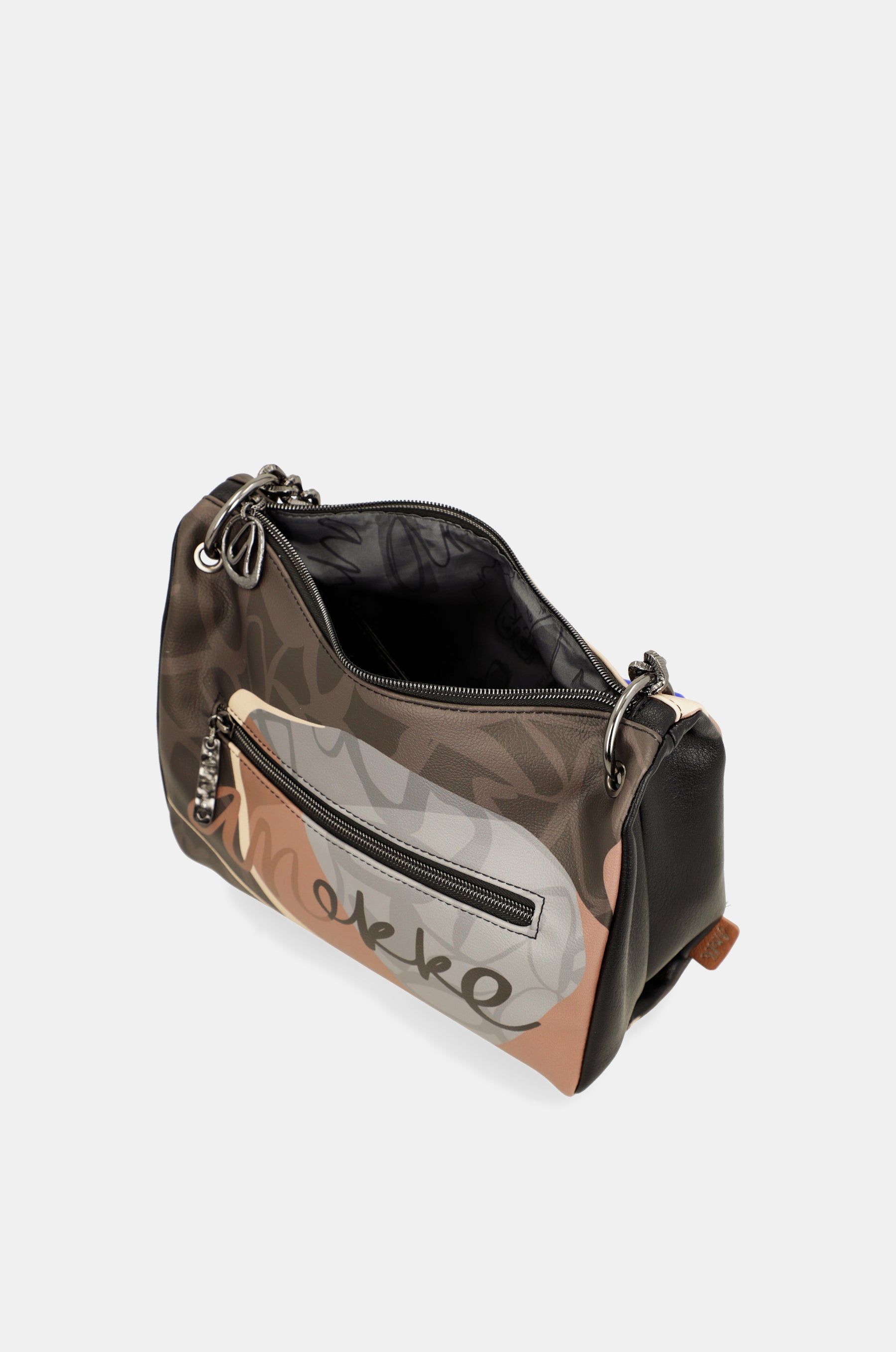 Heartbeat crossbody bag with metal handle