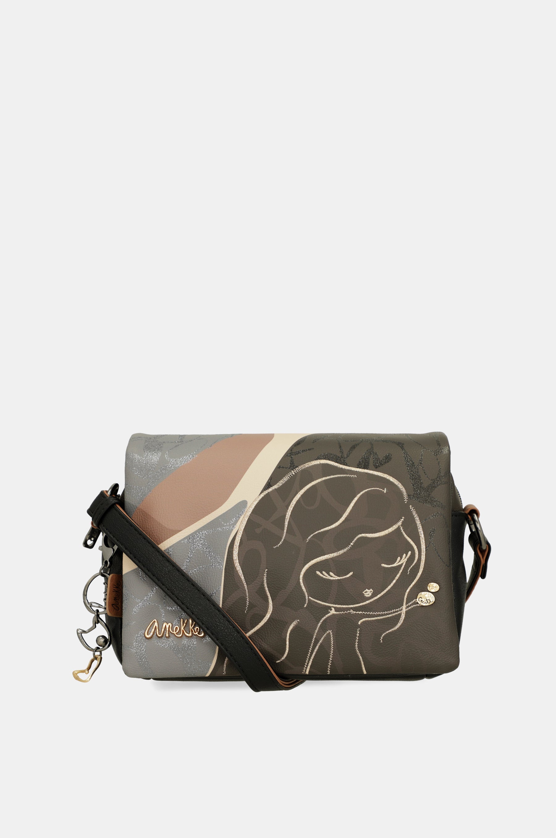Heartbeat crossbody bag with flap