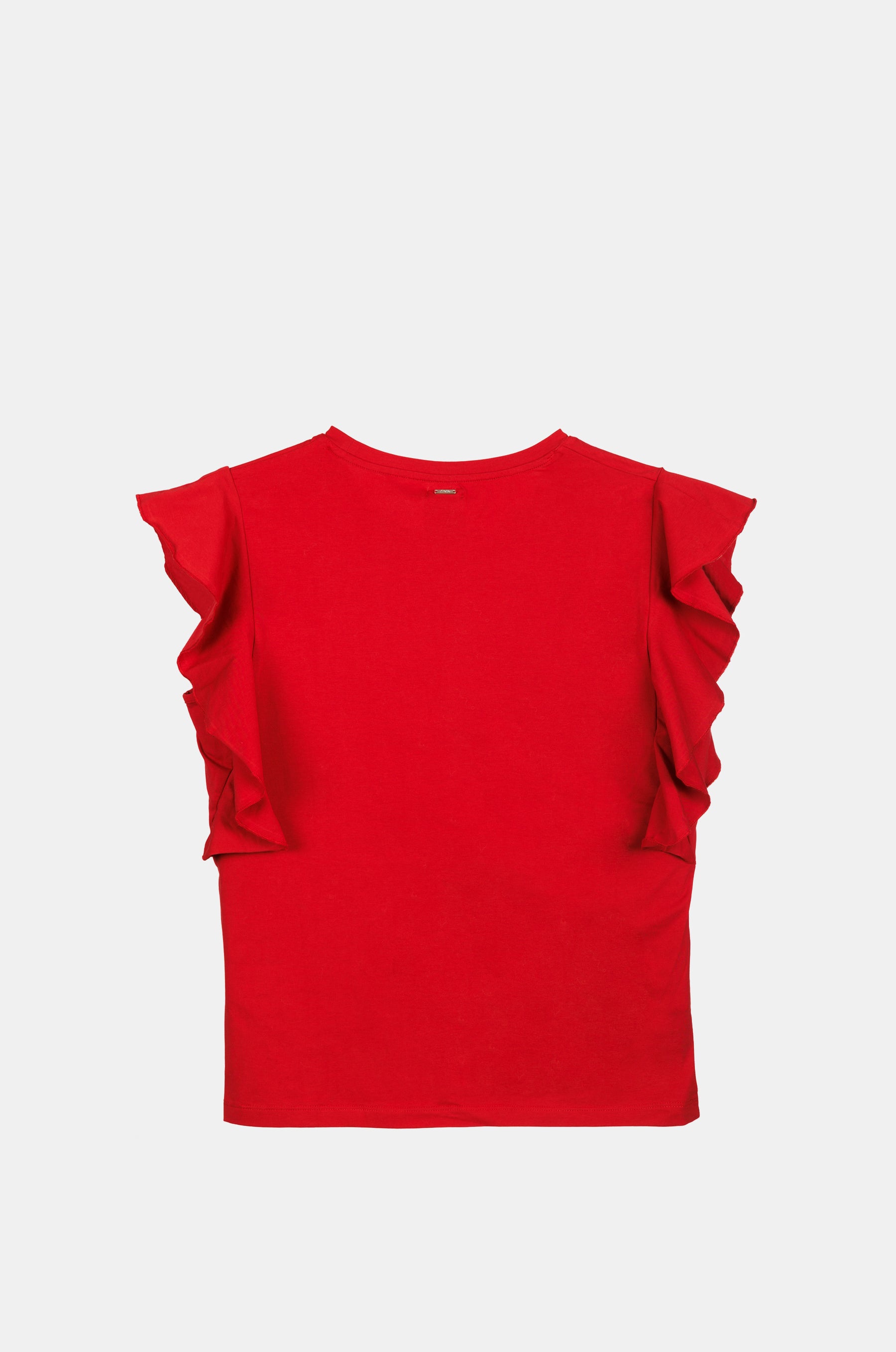 Red shiny short-sleeve T-shirt Anekke