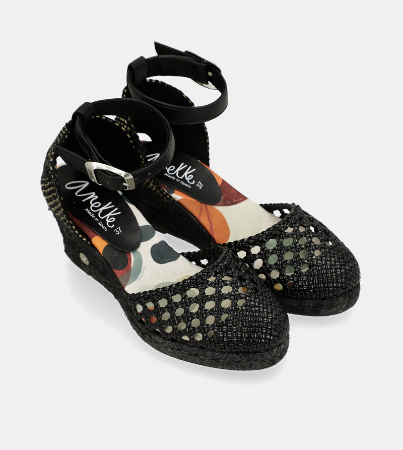 Black wedge sandals Alma