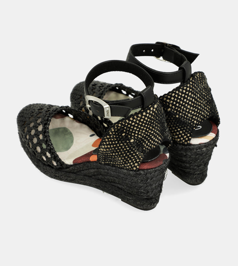 Black wedge sandals Alma