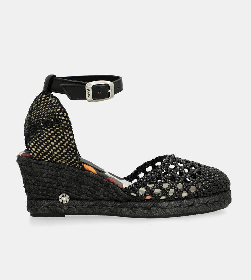 Black wedge sandals Alma