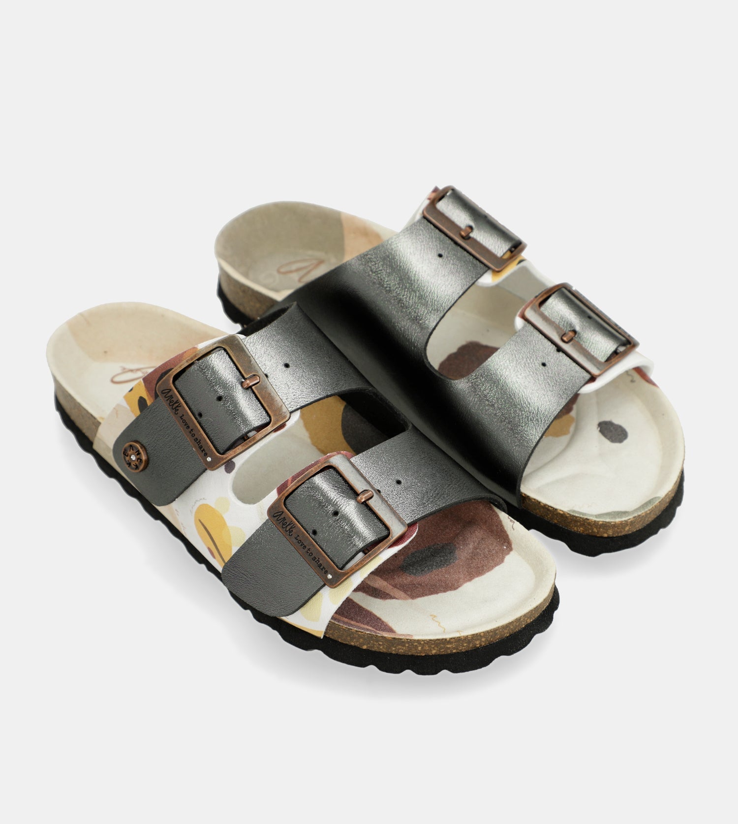 Black multicolor bio sandals