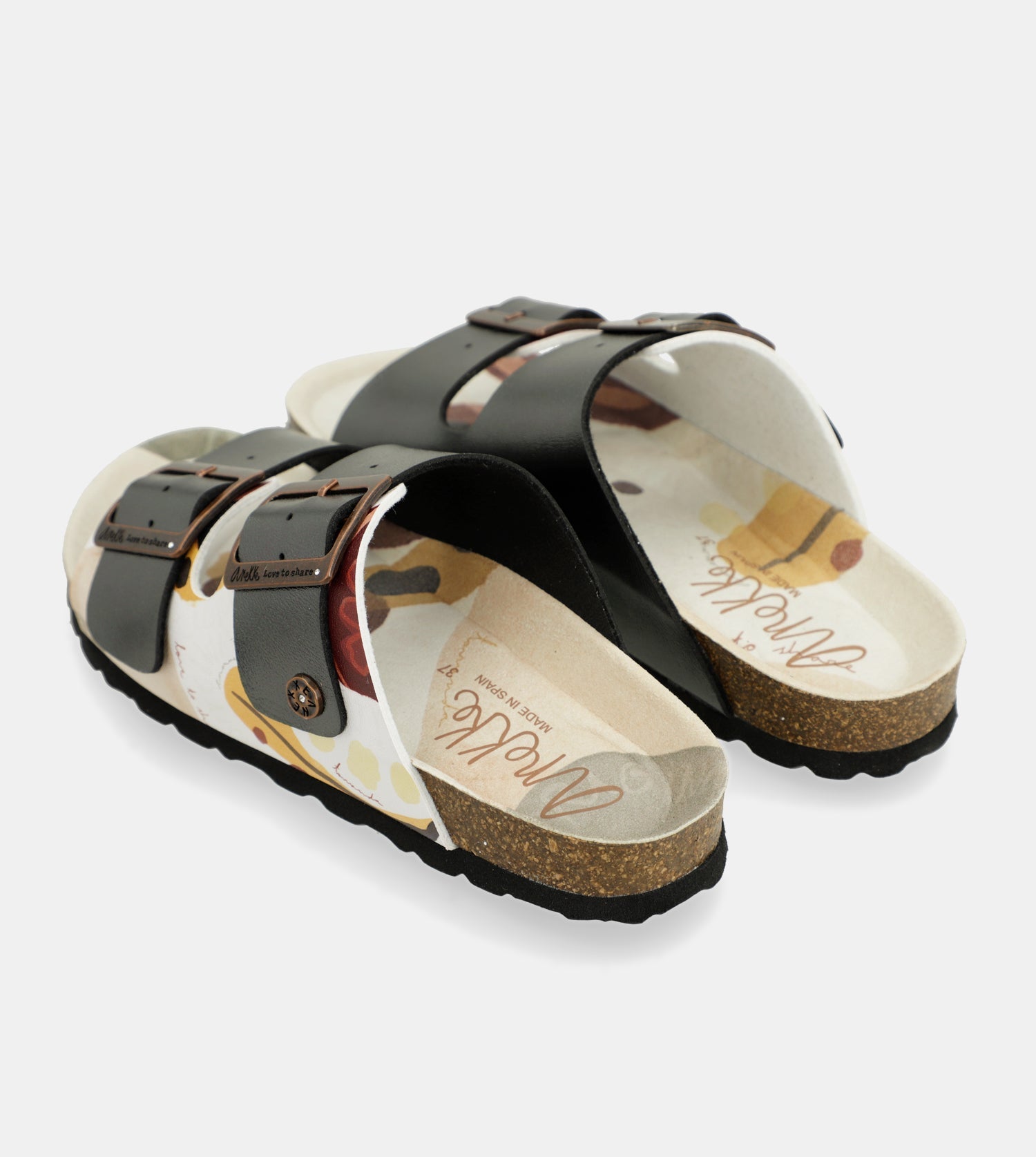 Black multicolor bio sandals