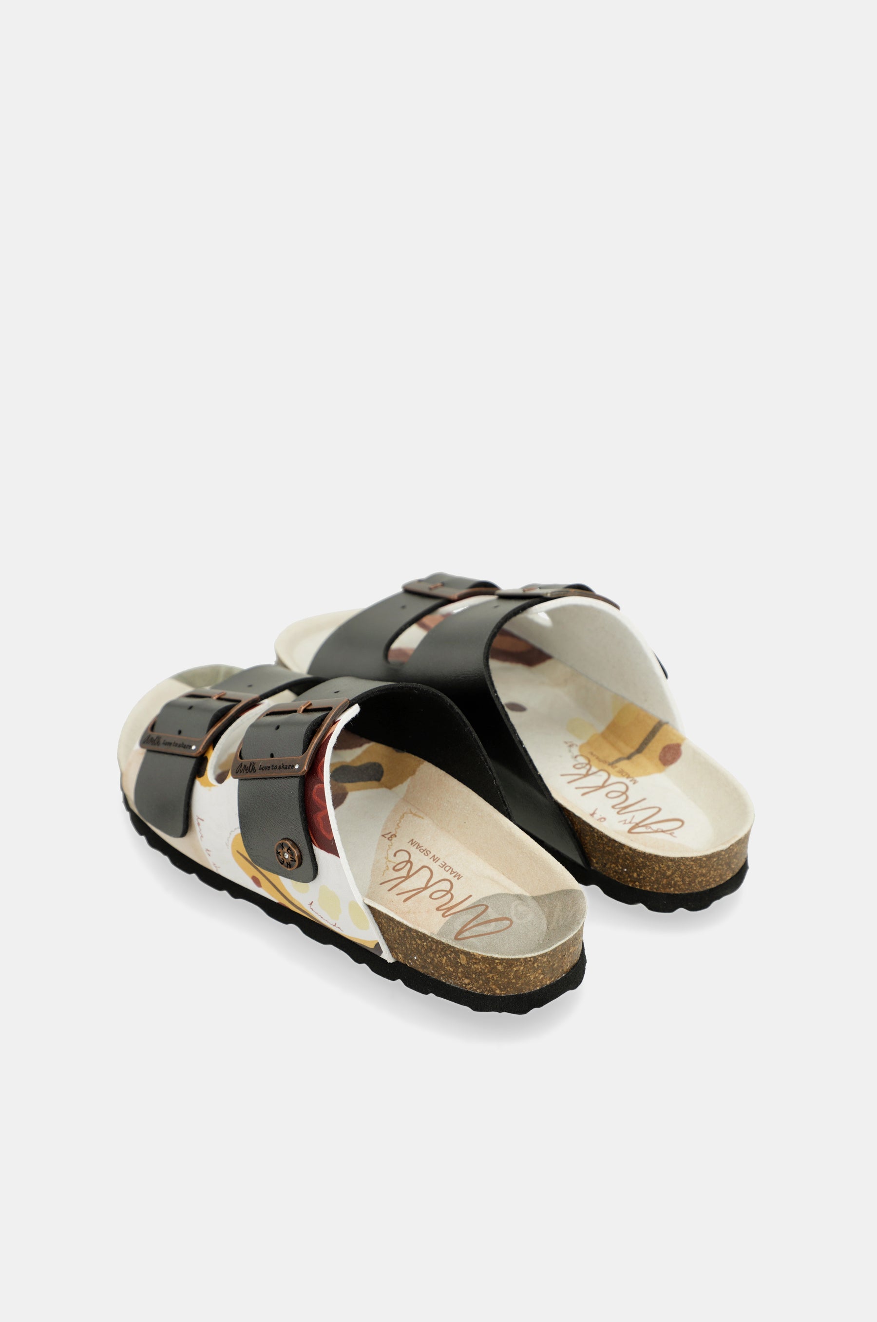 Black multicolor bio sandals