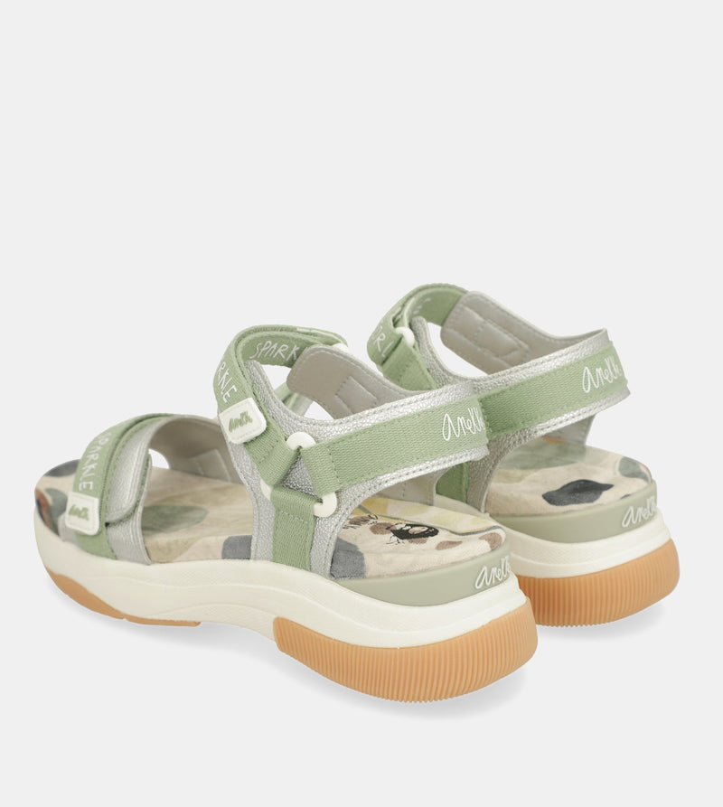 Green sports sandals