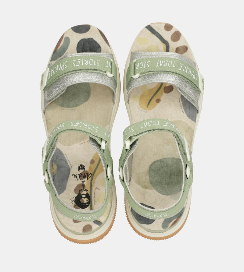 Green sports sandals