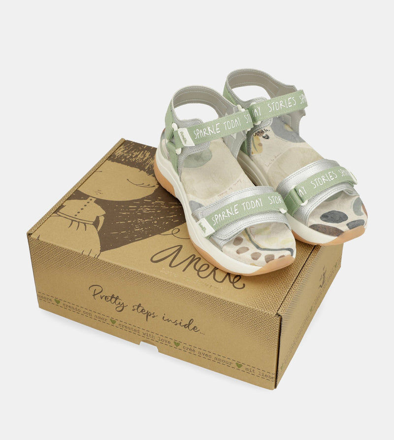 Green sports sandals