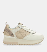 Beige platform sneakers