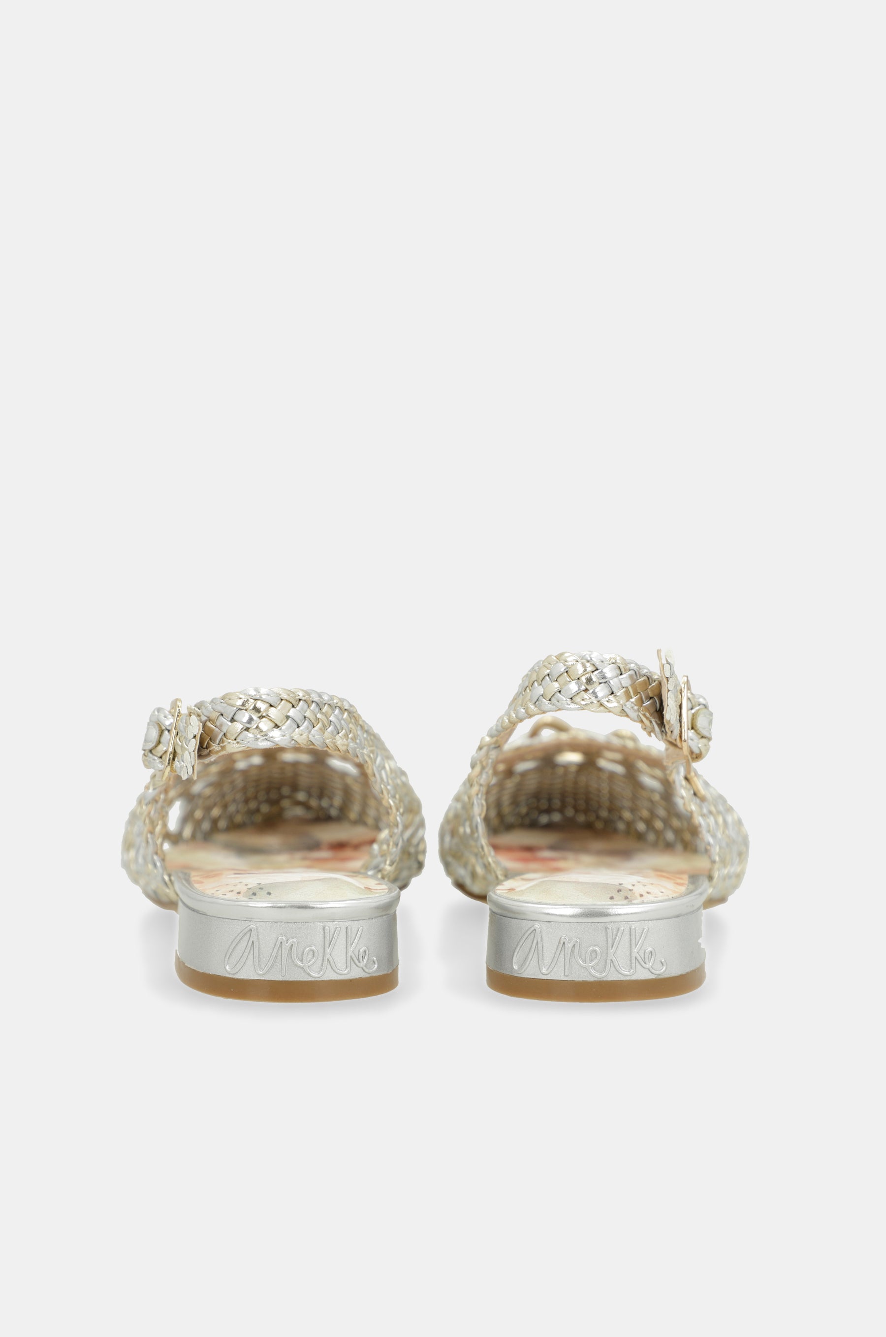 Gold and silver slingback ballet flats