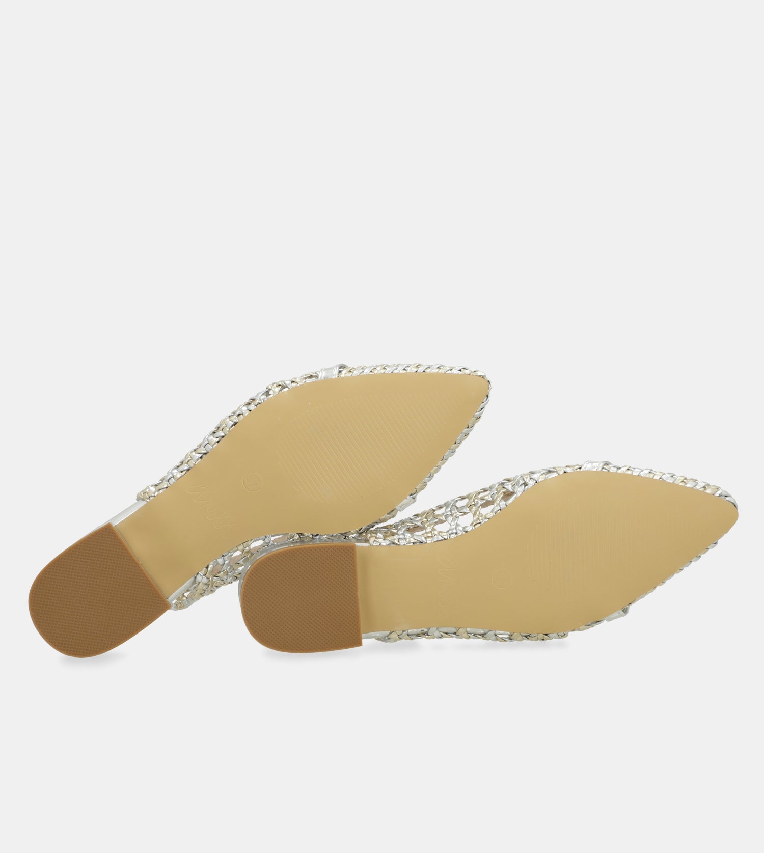 Gold and silver slingback ballet flats