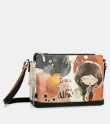 Printed crossbody bag with 3 compartments Alma