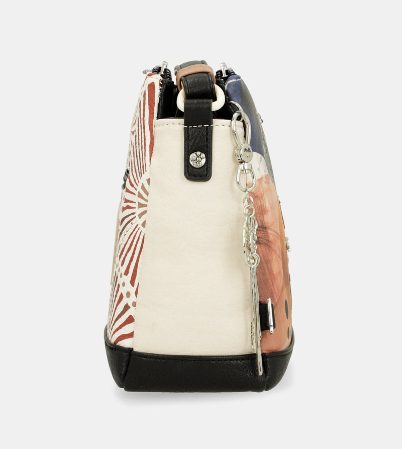 Printed crossbody bag with 3 compartments Alma