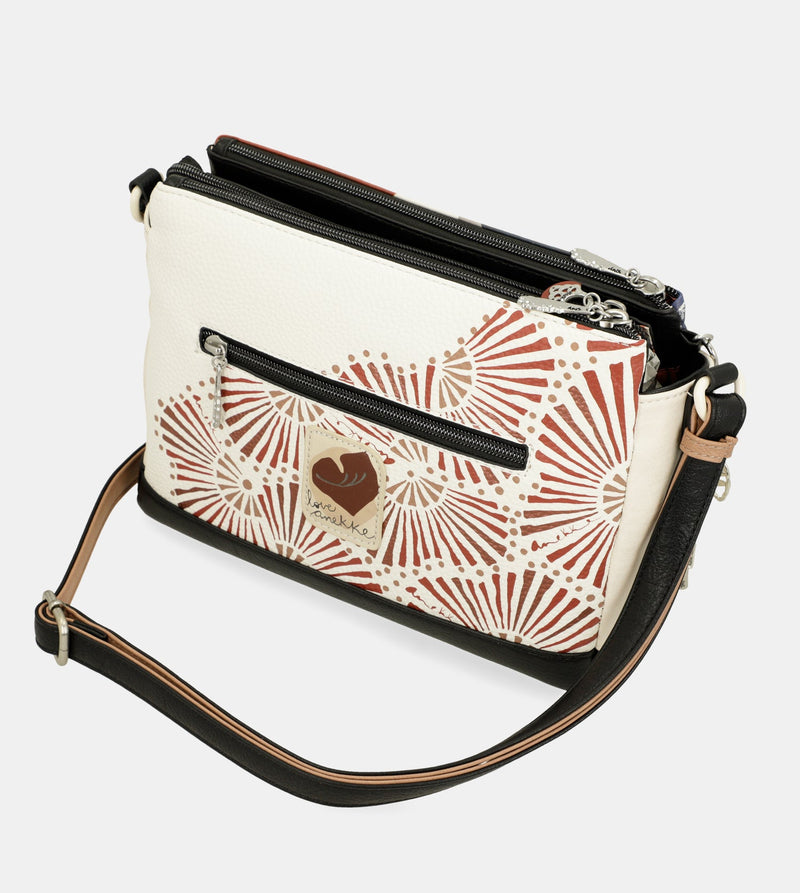 Printed crossbody bag with 3 compartments Alma