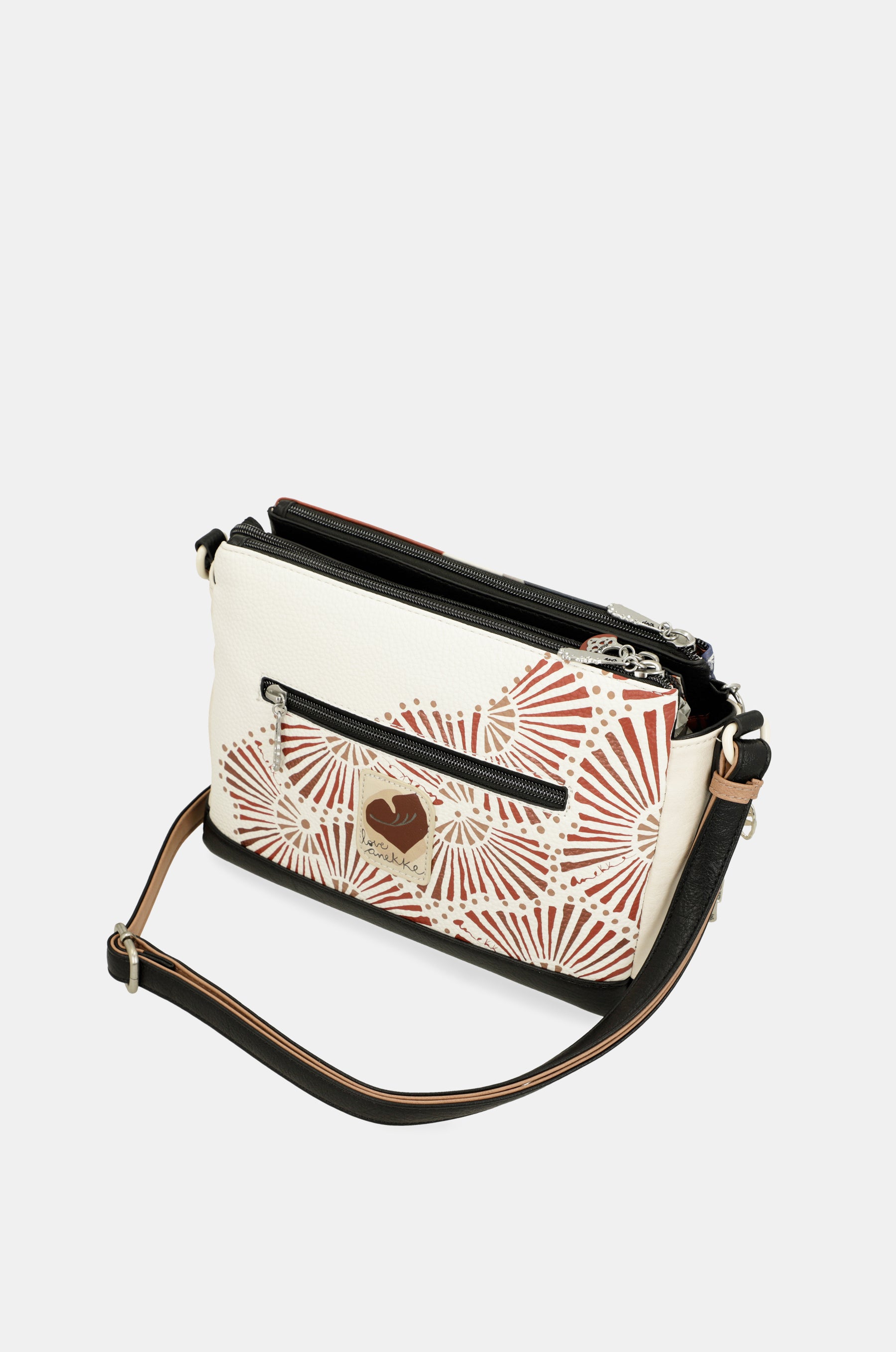 Printed crossbody bag with 3 compartments Alma