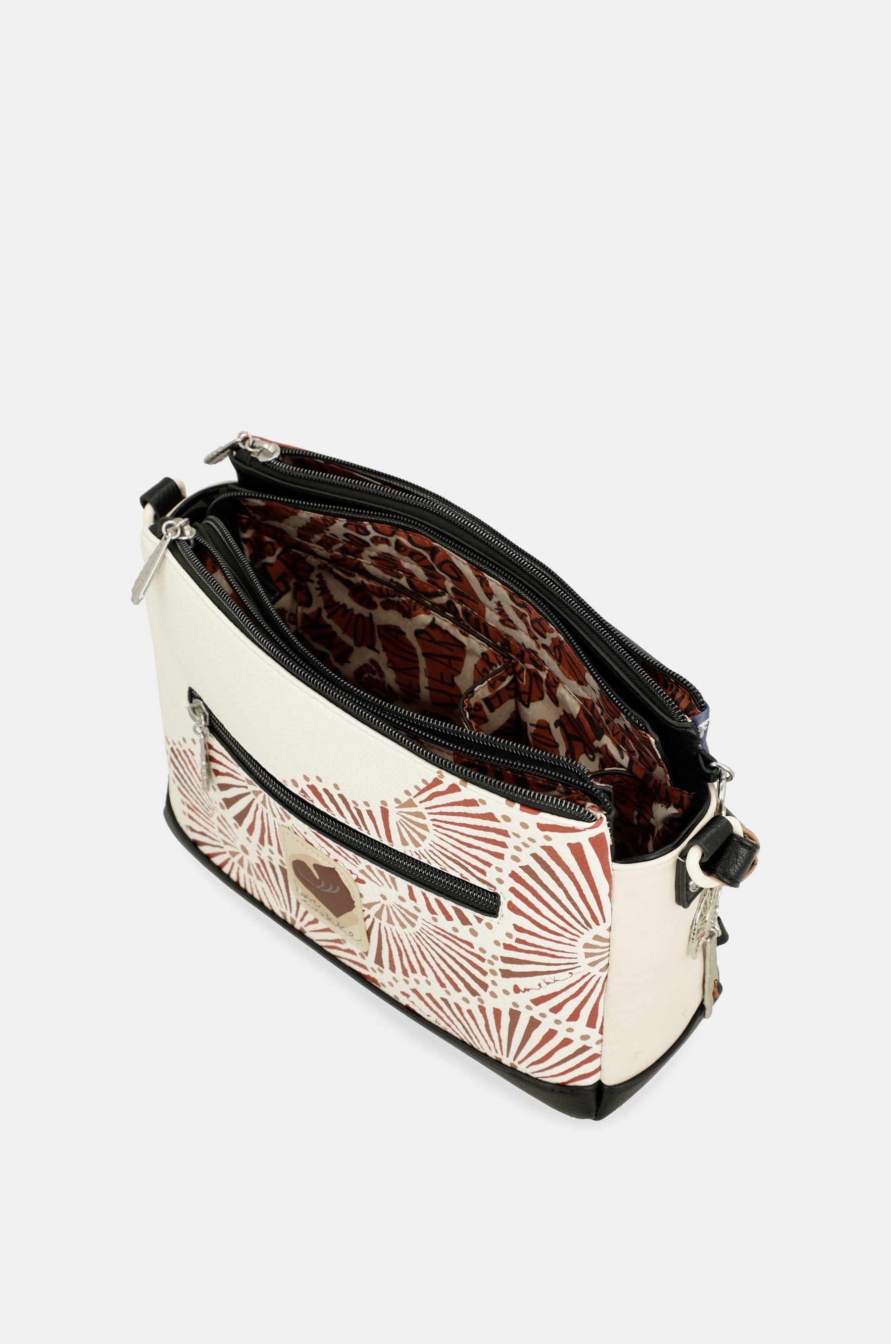 Printed crossbody bag with 3 compartments Alma