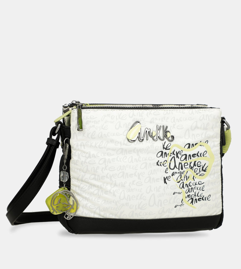 Printed crossbody bag with 3 compartments Memories