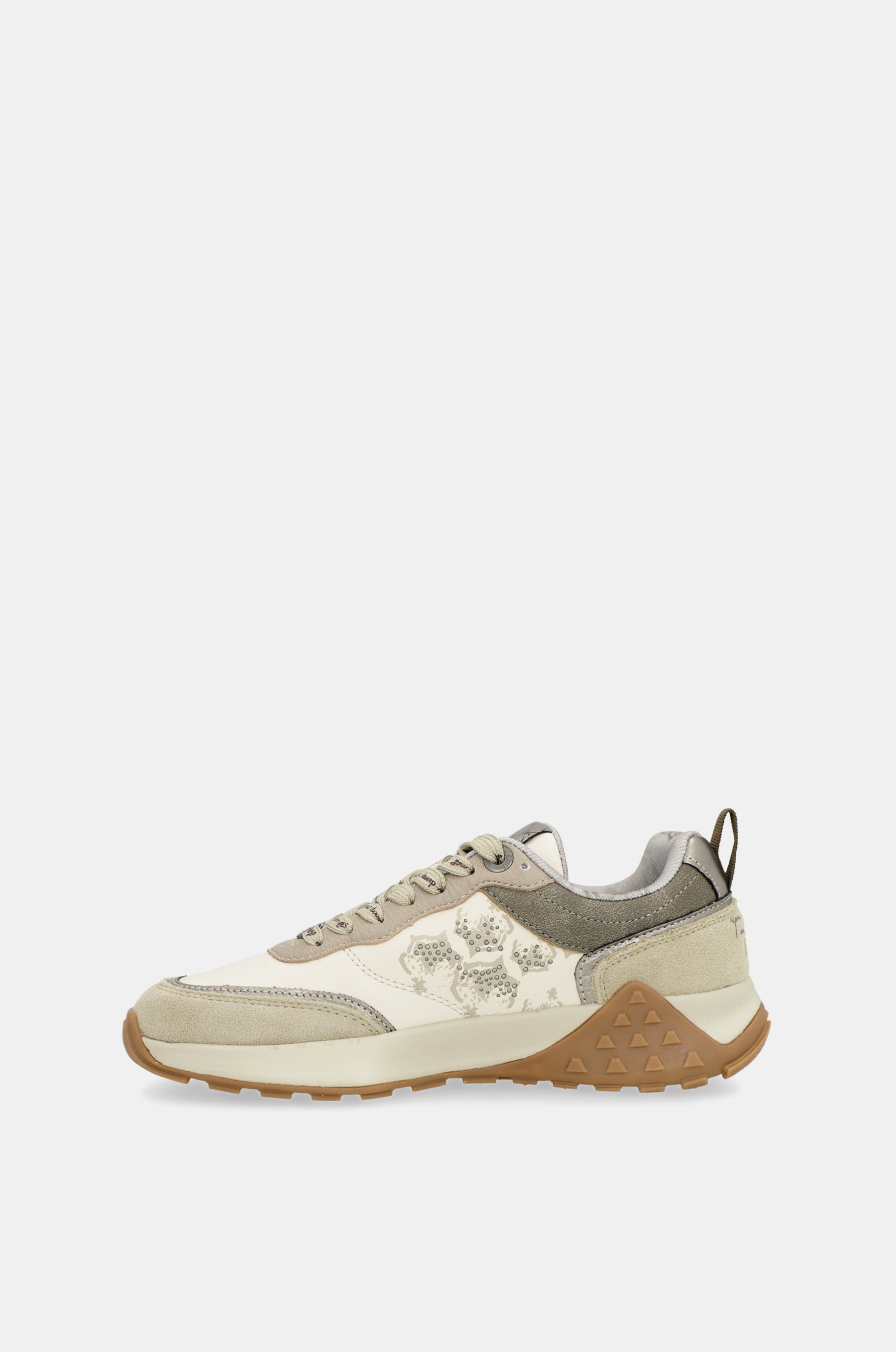 Beige printed sneakers