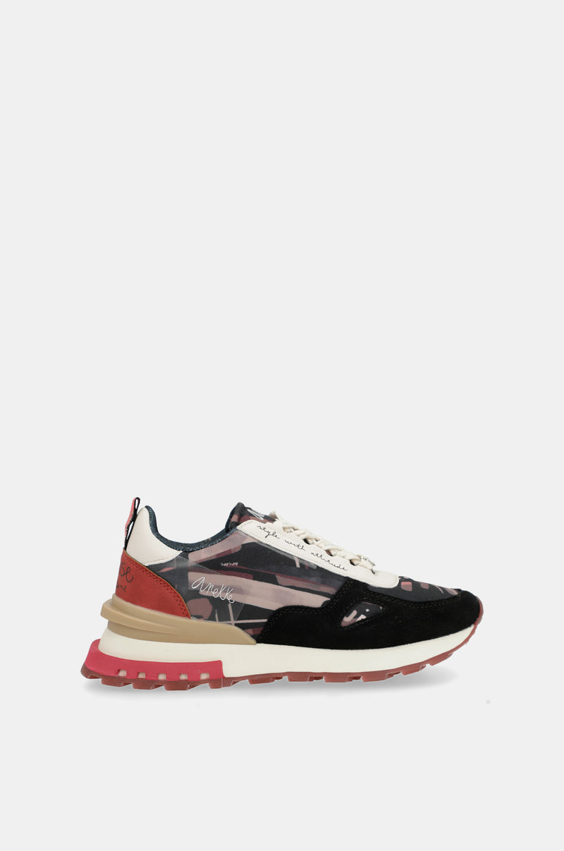 Black printed sneakers