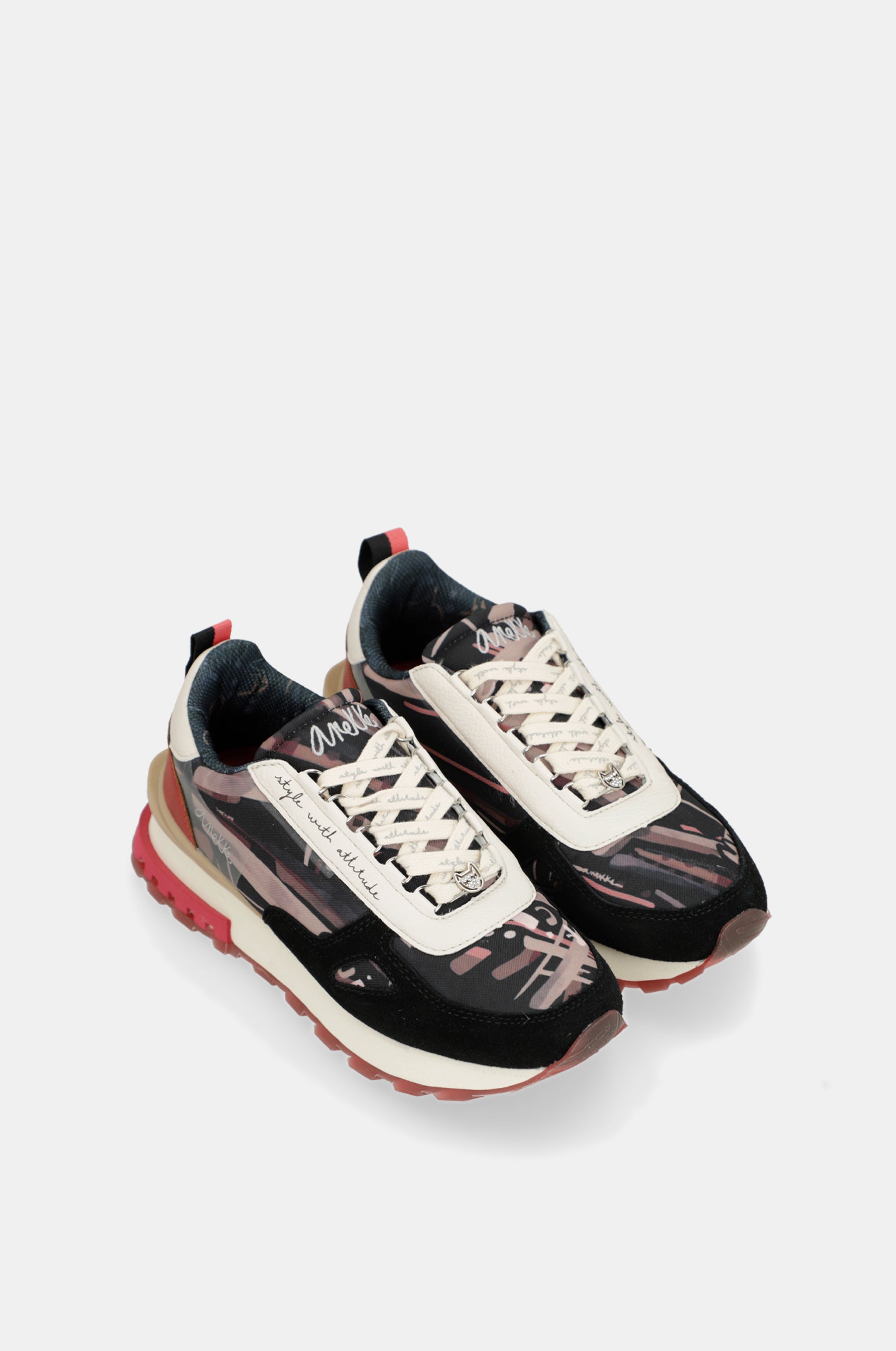 Black printed sneakers