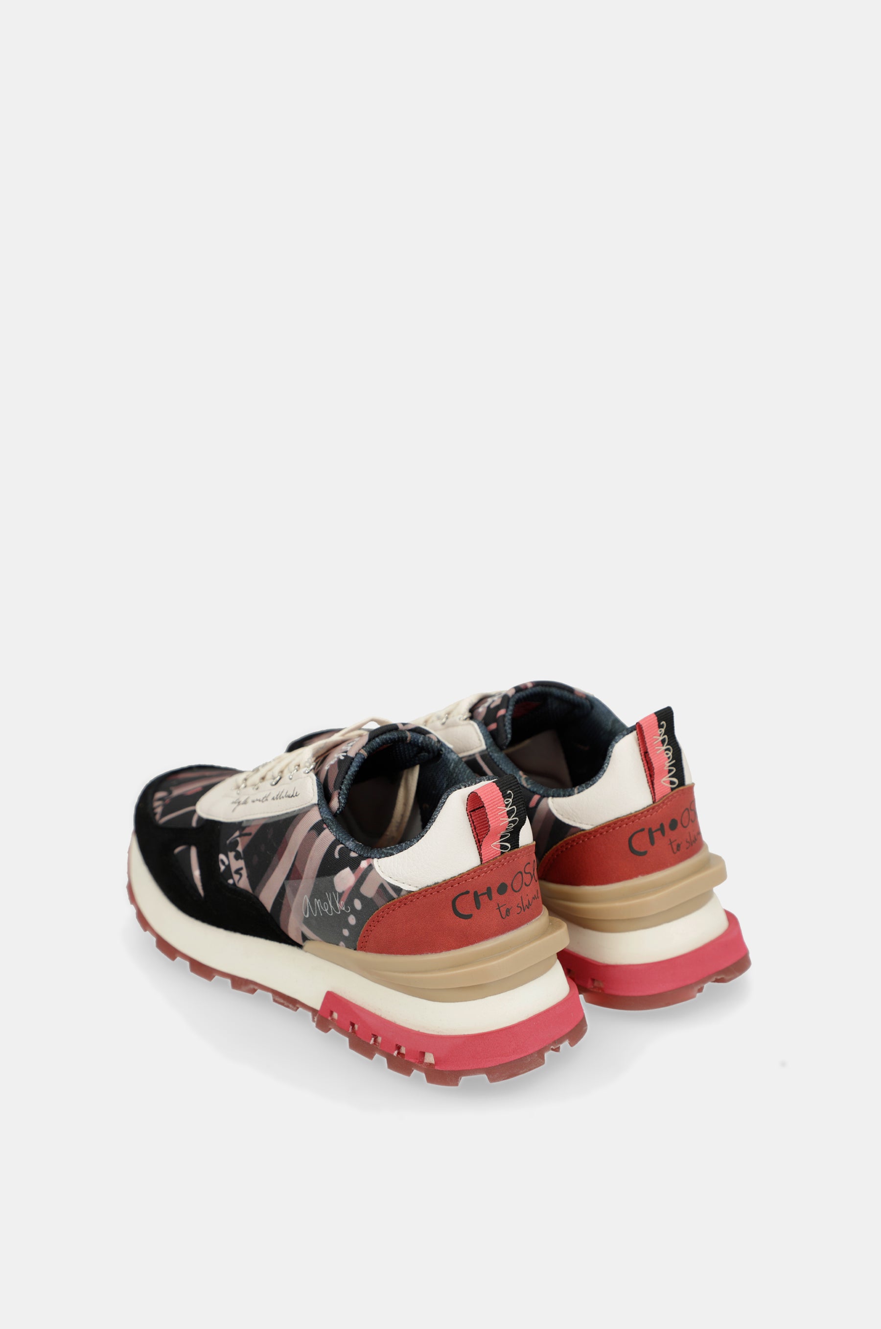 Black printed sneakers