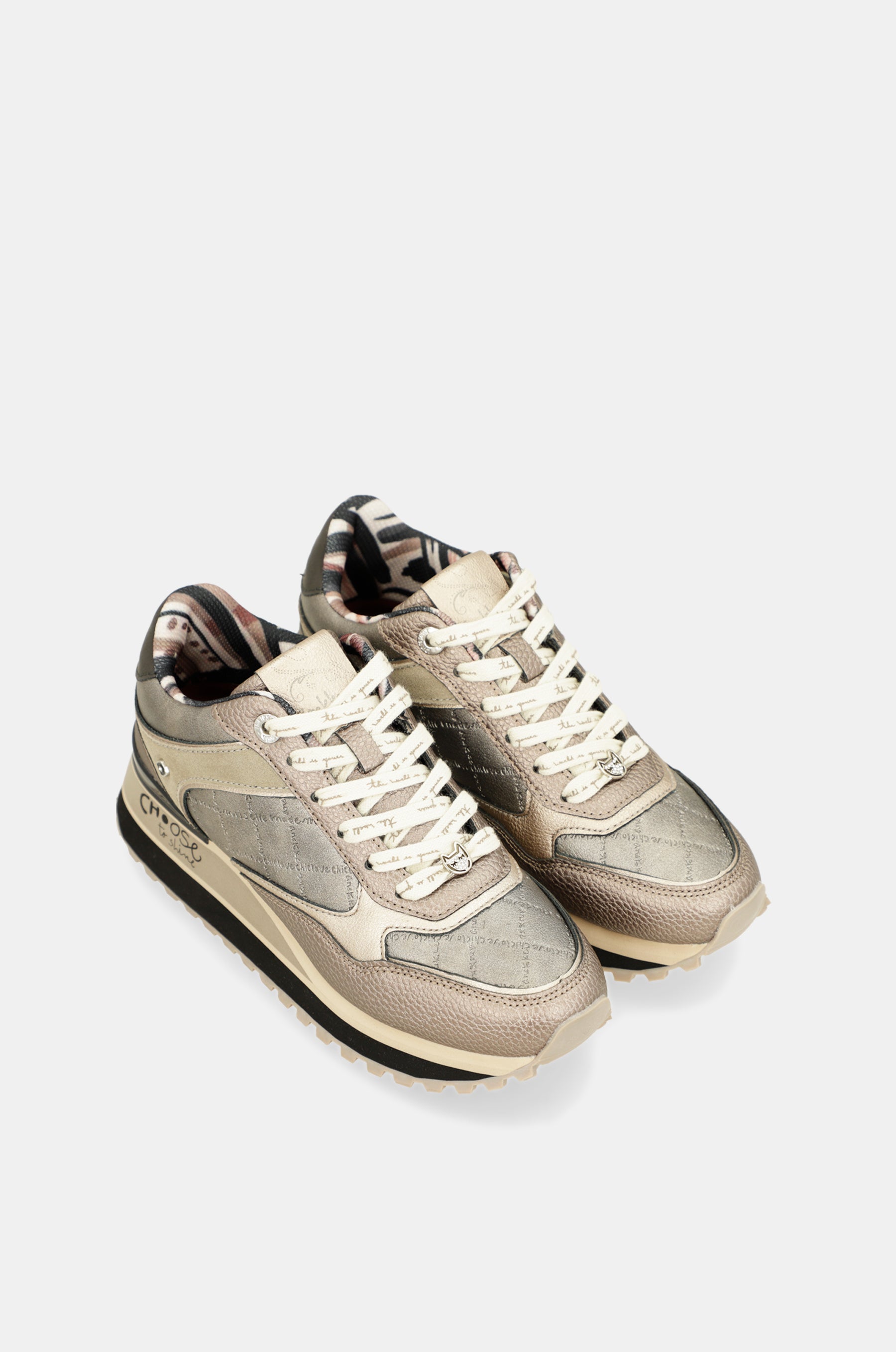 Metallic platform sneakers