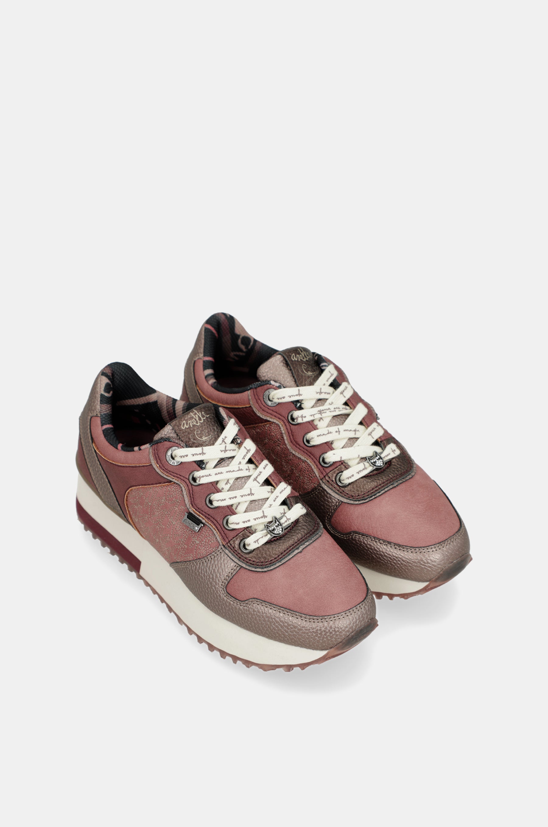Metallic pink platform sneakers