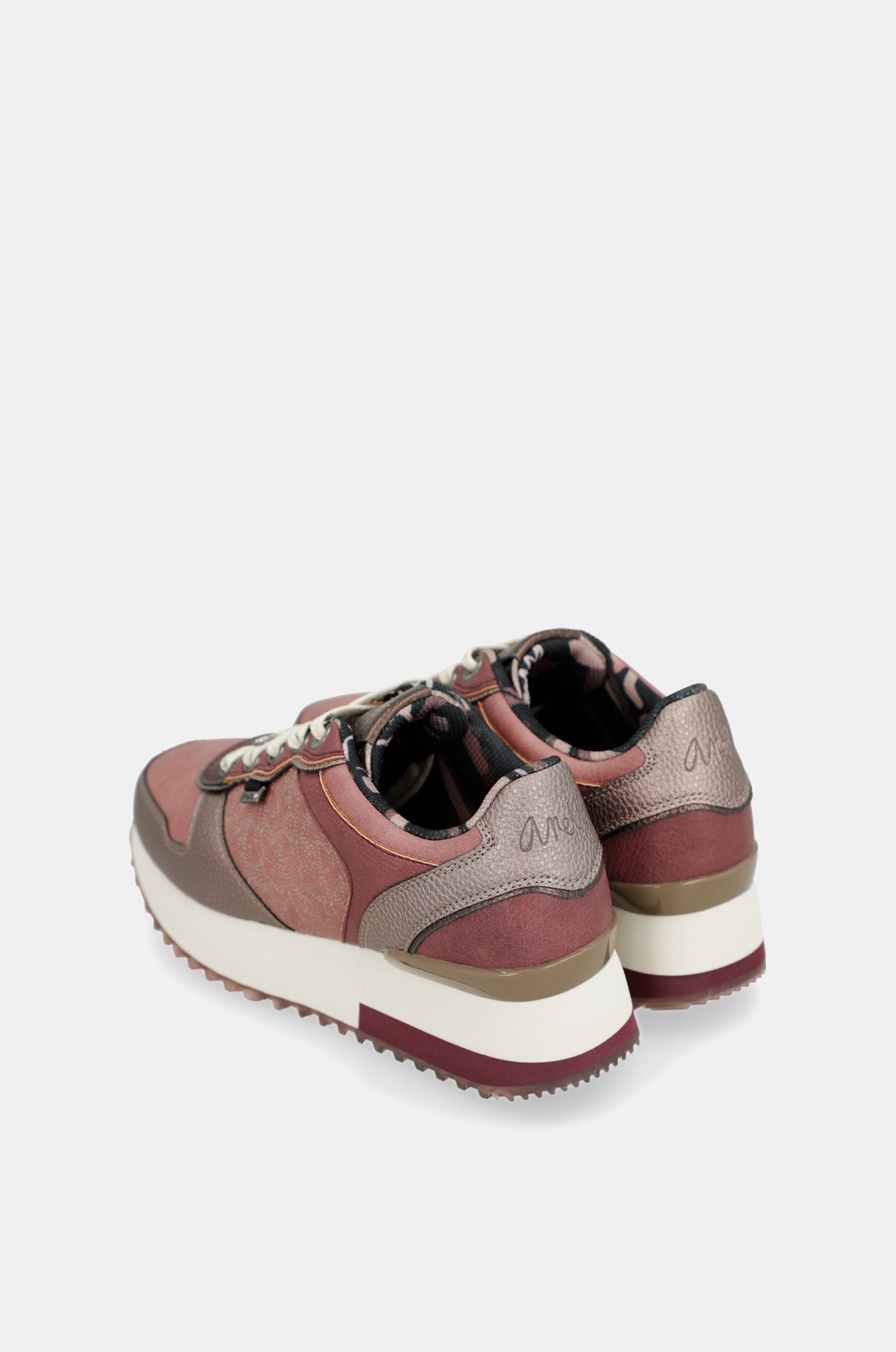 Metallic pink platform sneakers