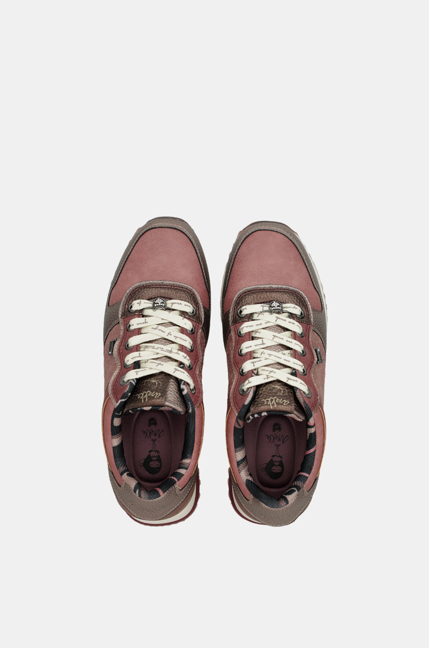 Metallic pink platform sneakers
