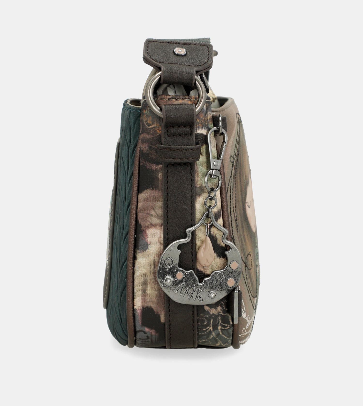 Real 3-compartment medium crossbody bag