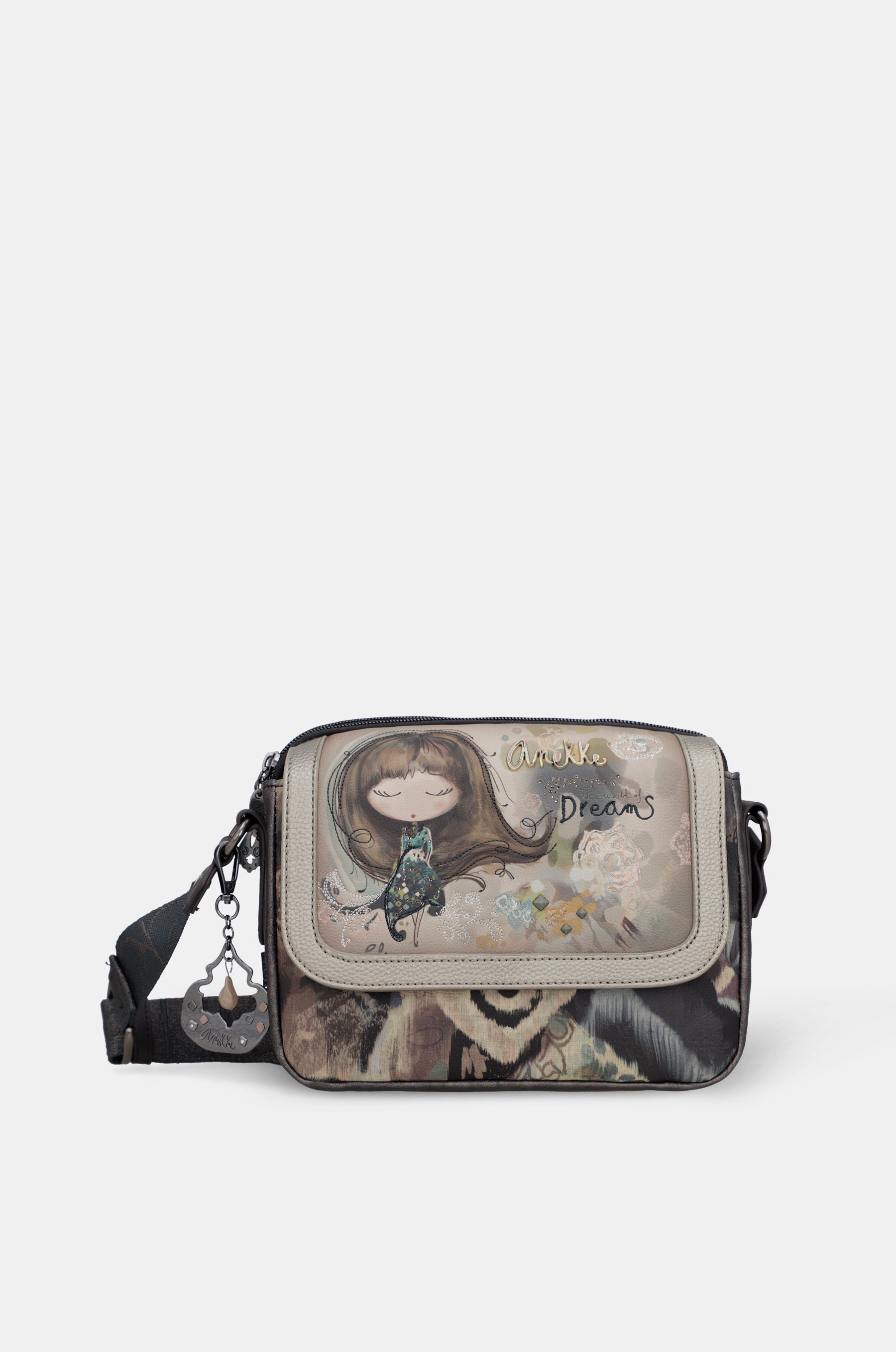 Real oval flap crossbody bag