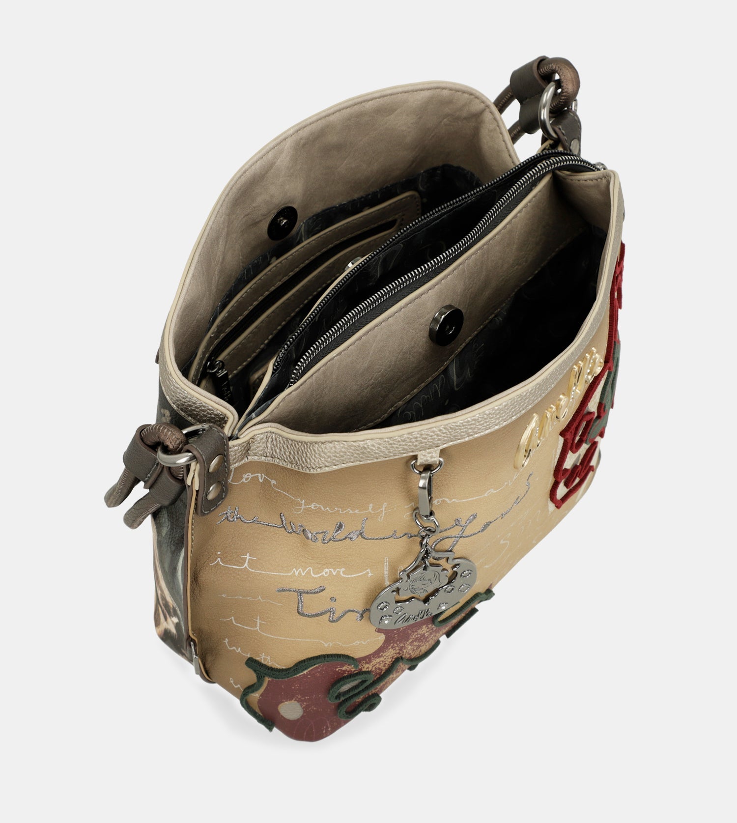 Manifesto triple-compartment crossbody bag