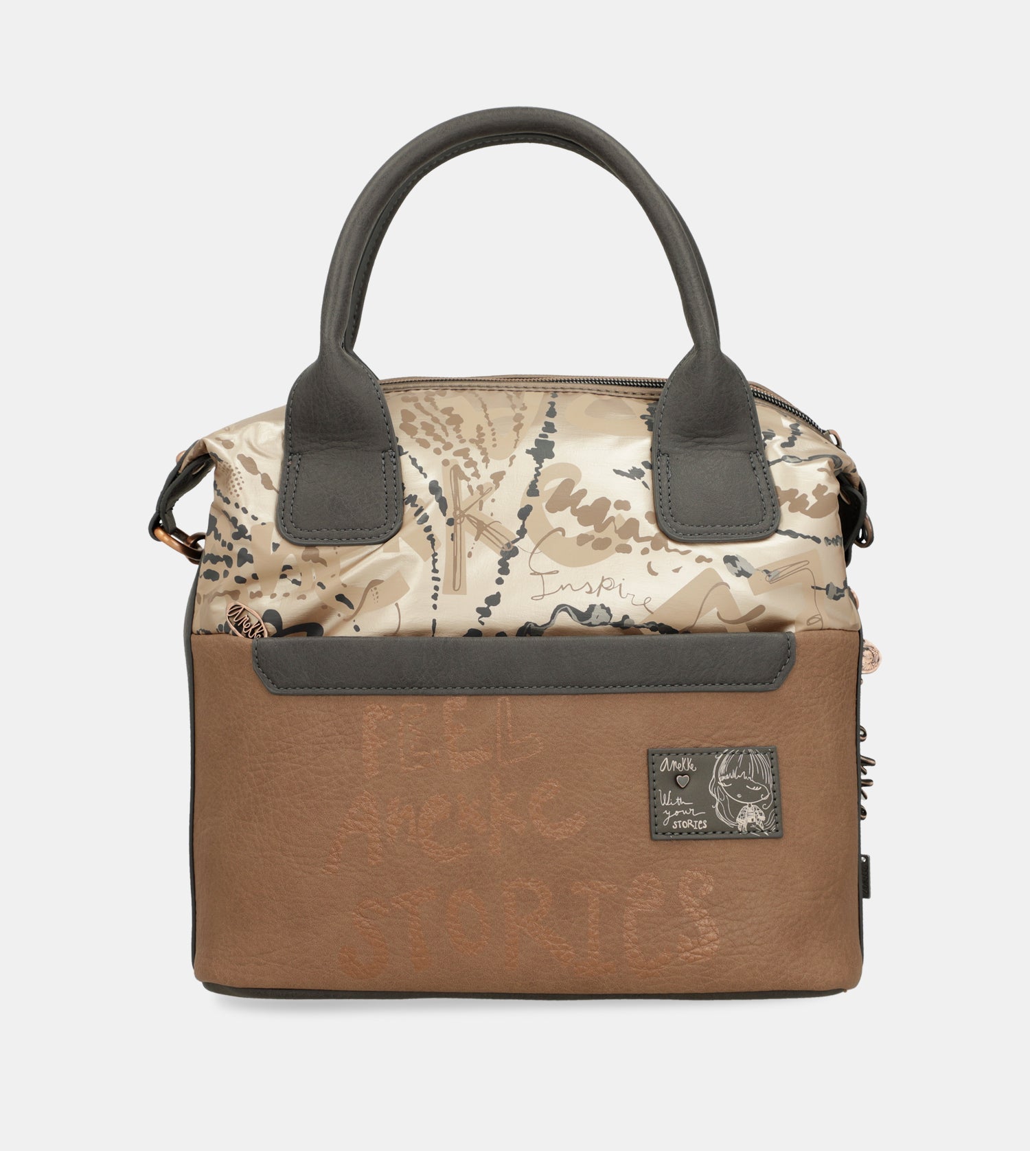 Intentions handle bag with shoulder strap