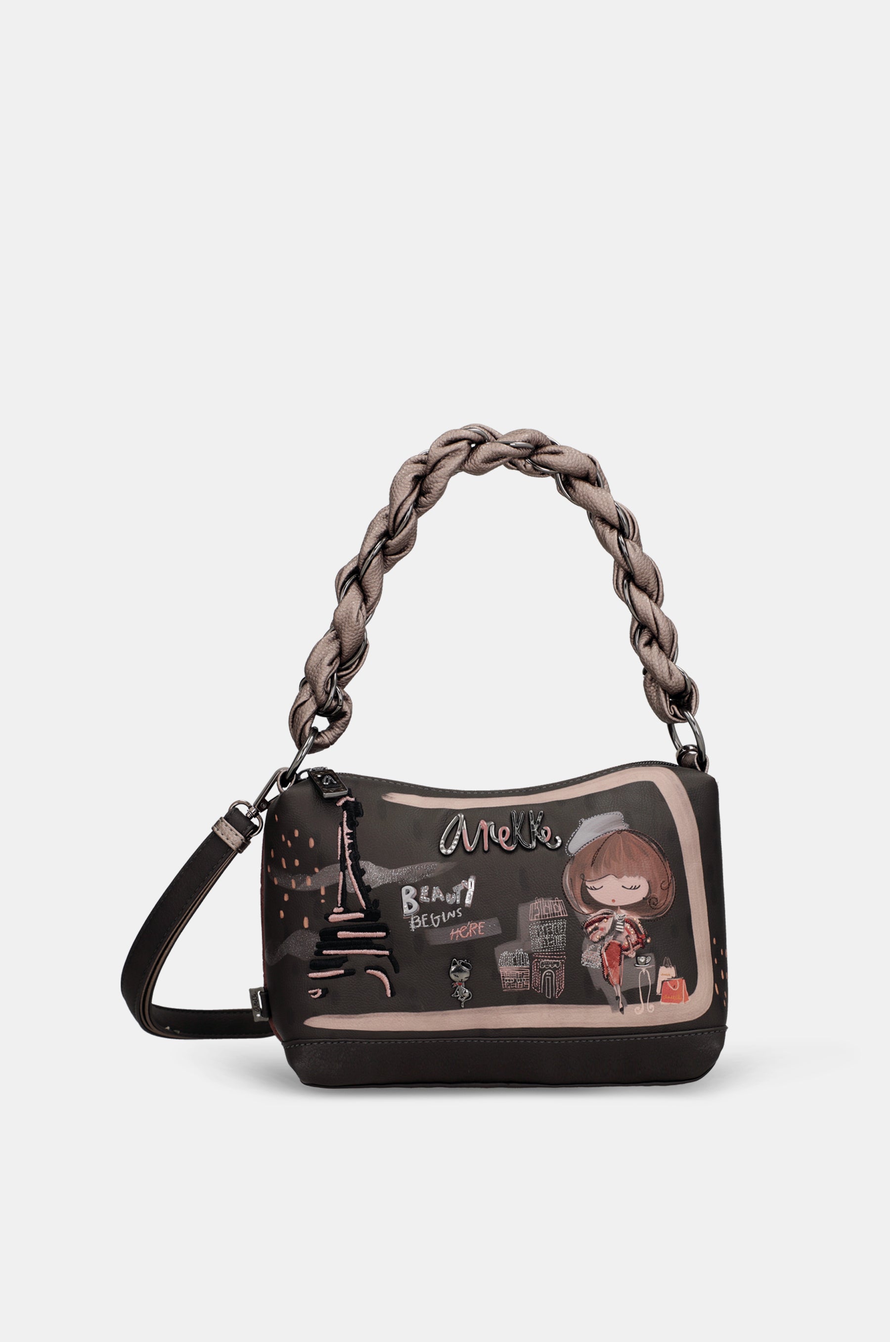 Mademoiselle short-handle bag with shoulder strap