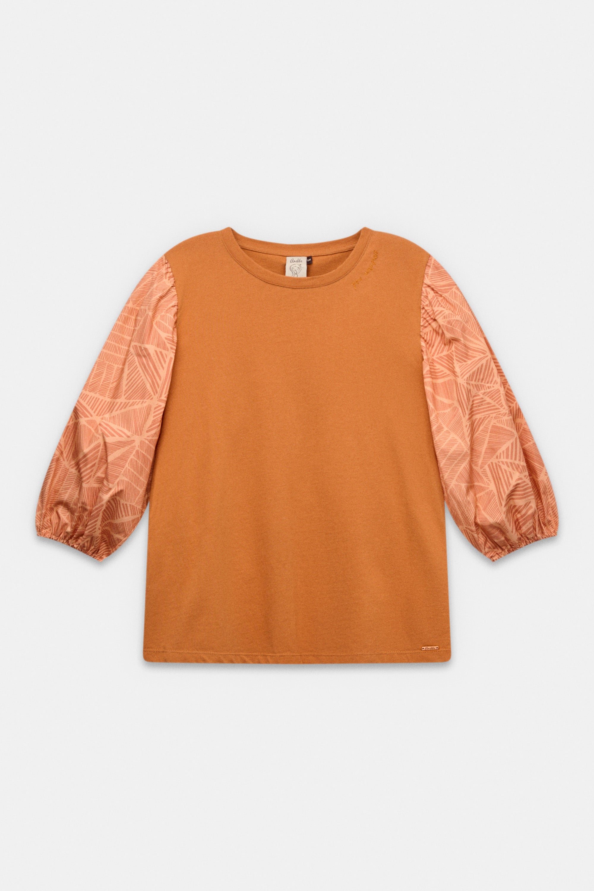 Puff-sleeve T-shirt with print