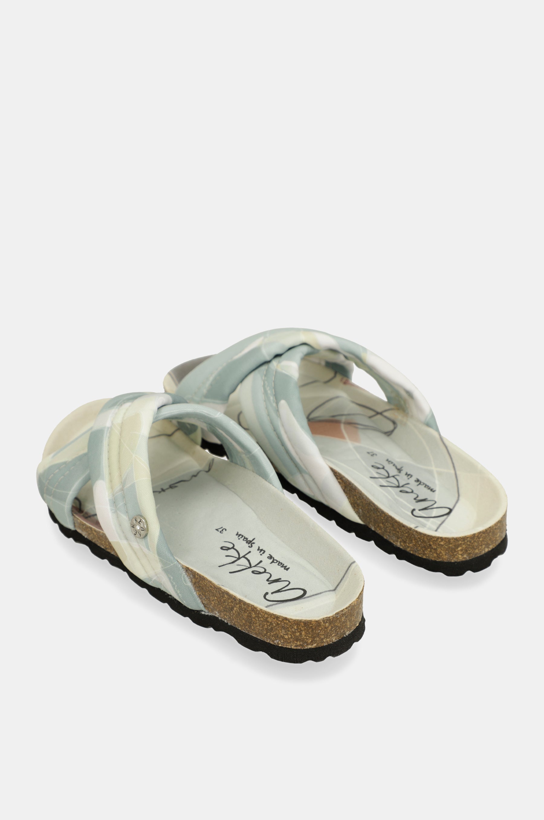 Blue crossover sandals