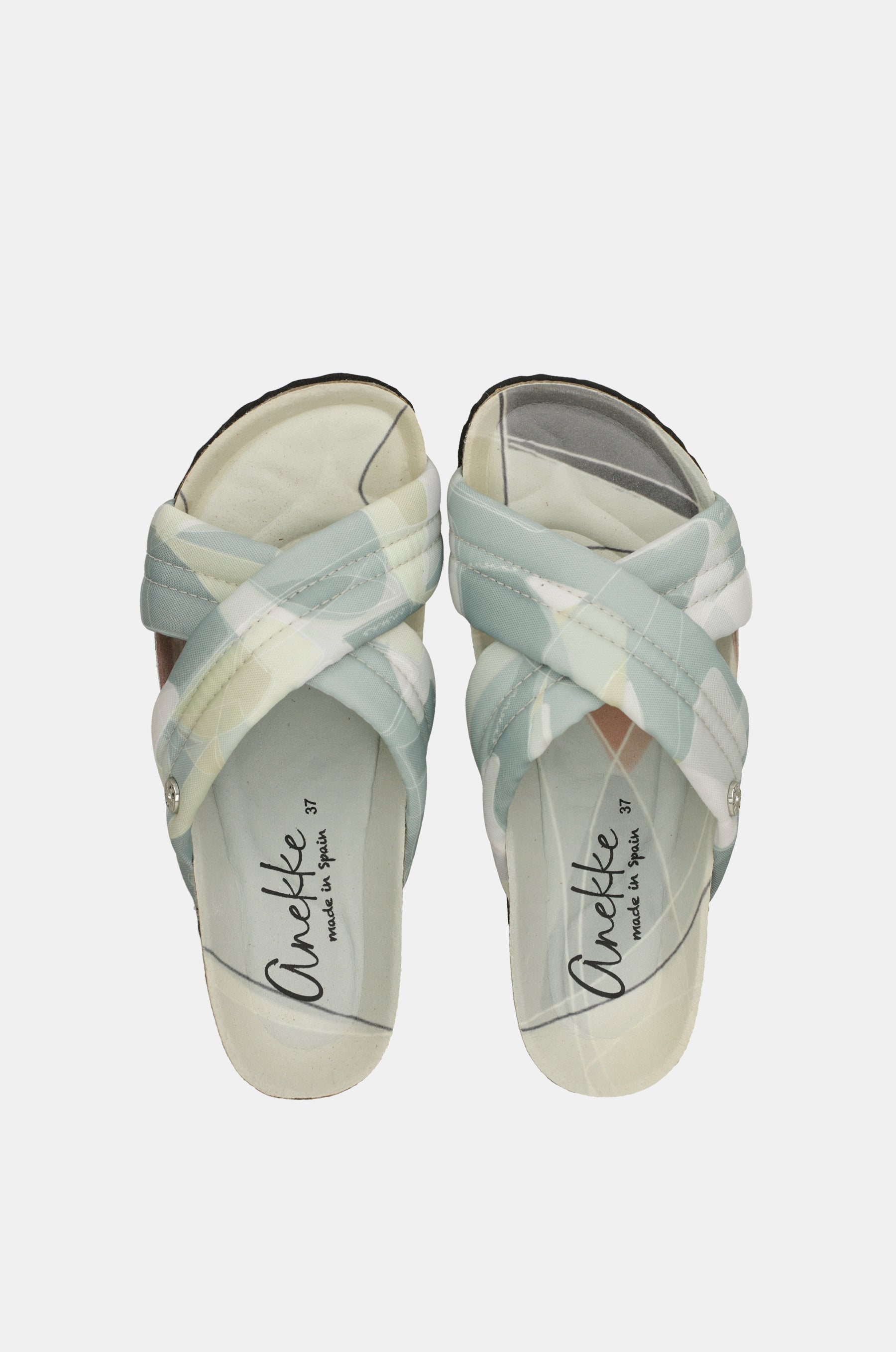 Blue crossover sandals