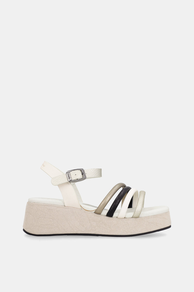 Beige platform sandals