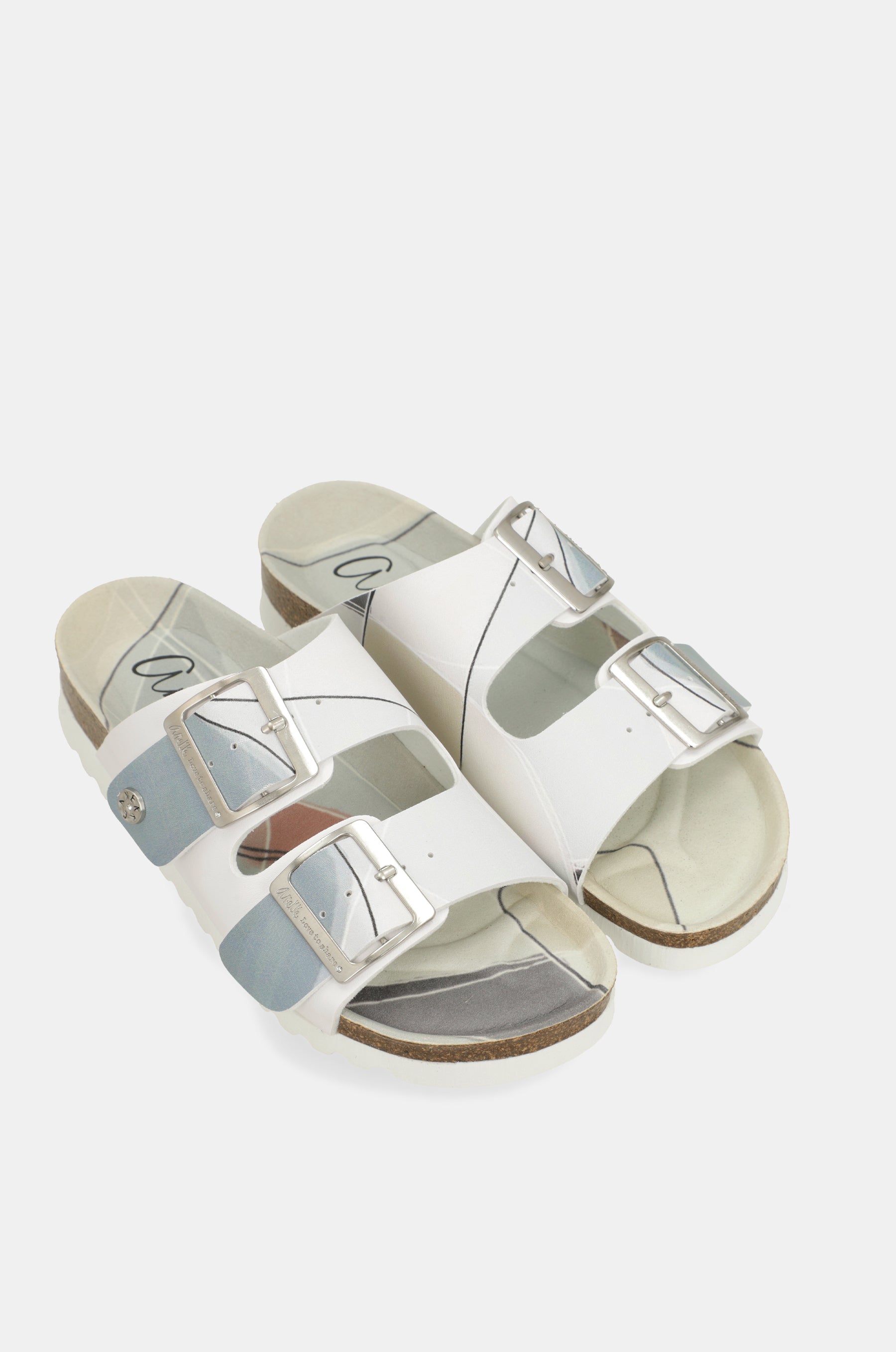 Blue and white bio sandals