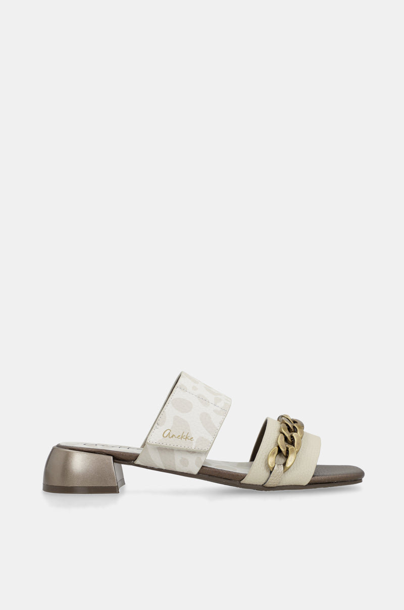 Gaia heeled sandals with chain links