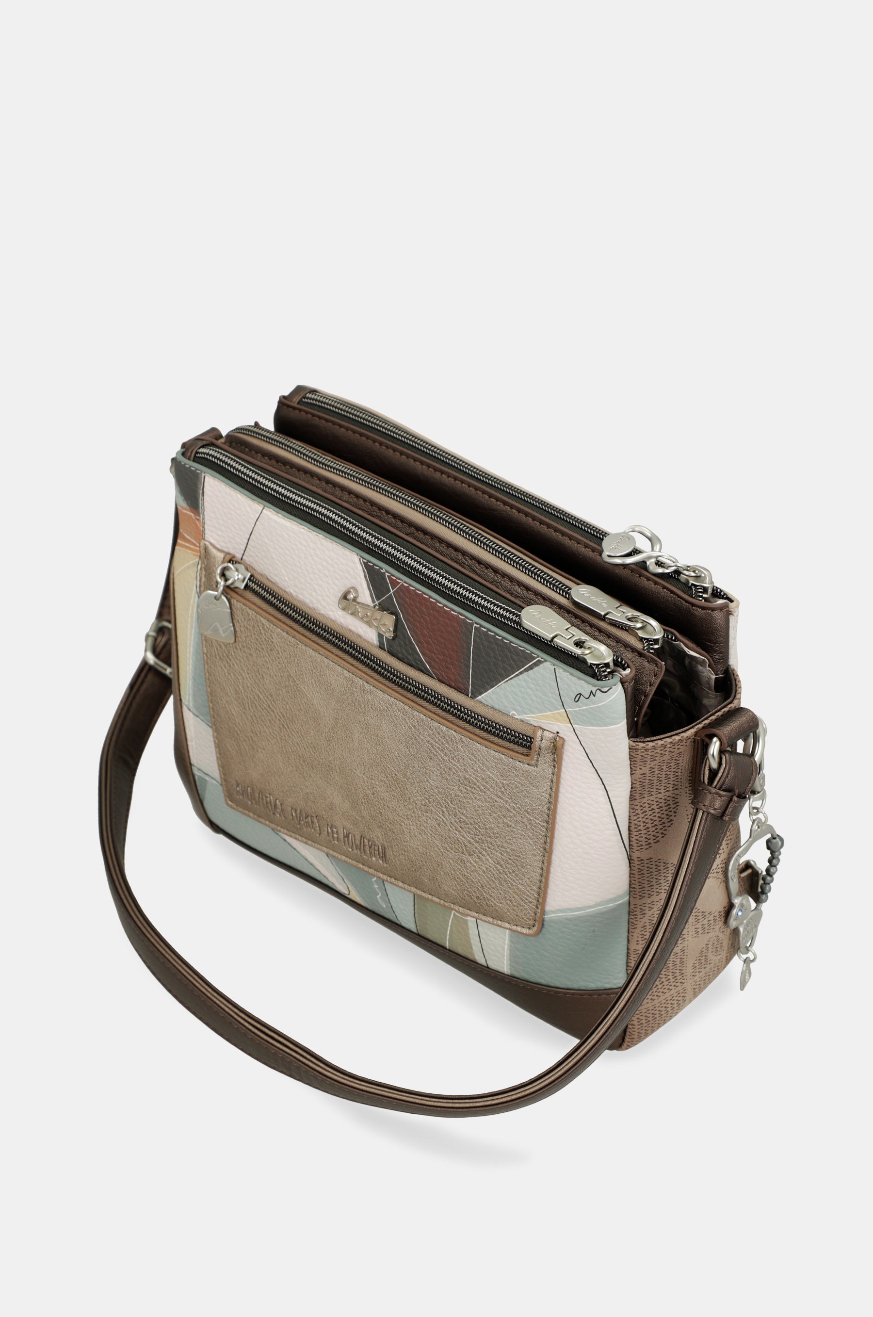 Triple-compartment crossbody bag Sophia