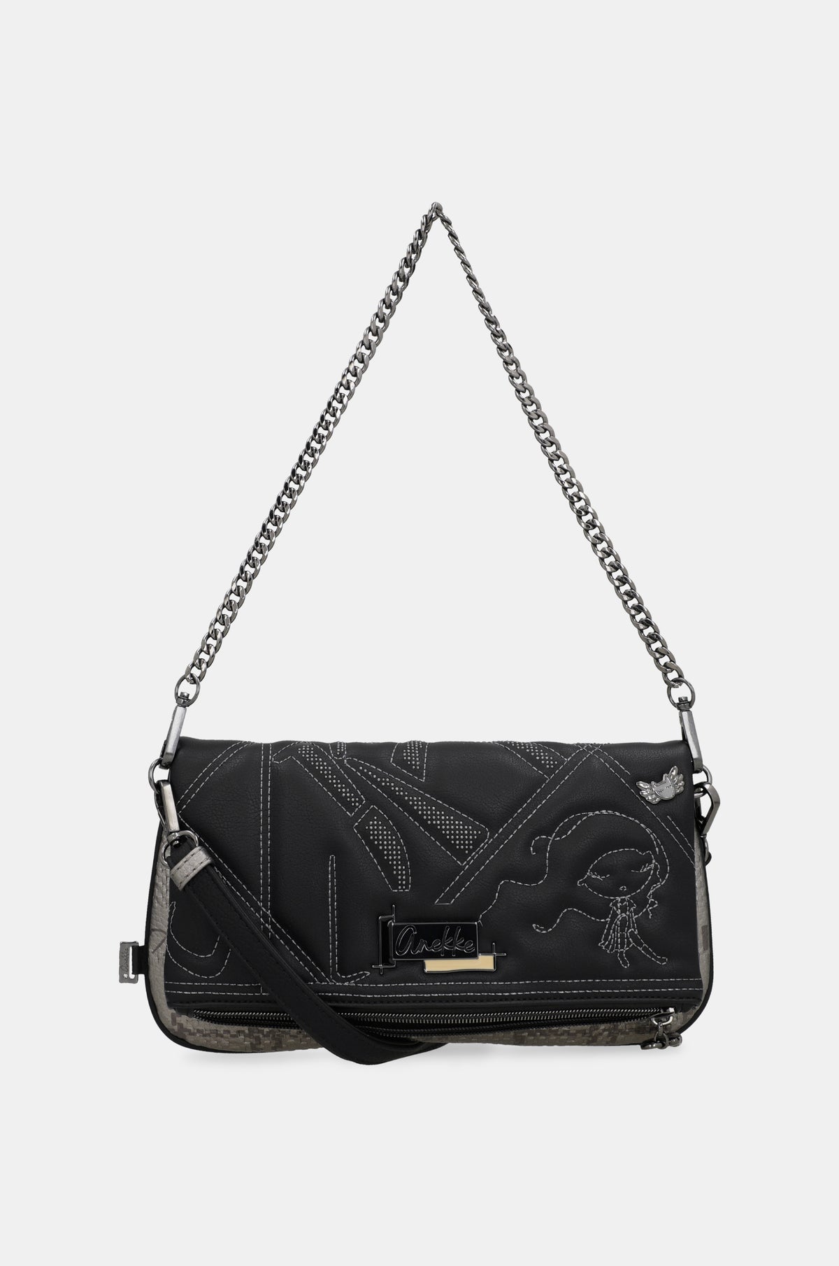Crossbody bag Iron with metal handle