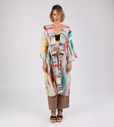 Studio printed long kimono