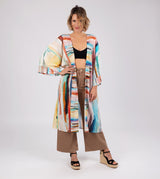 Studio printed long kimono