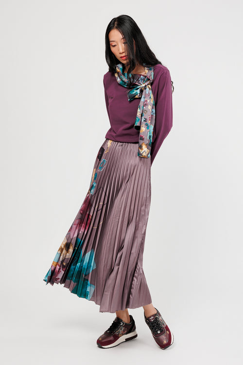 Purple pleated skirt