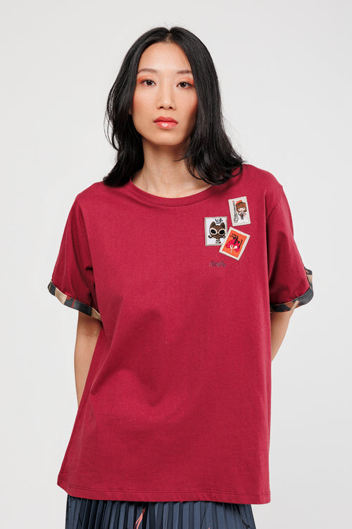 Maroon short sleeve T-shirt