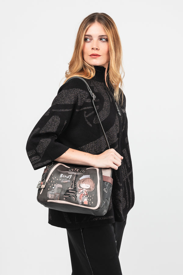 Mademoiselle large shoulder bag with shoulder strap